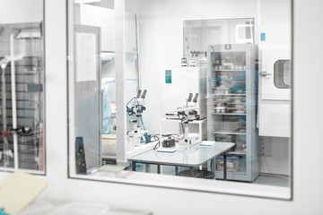 Laboratory for the production of biomaterials. People do research.