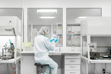 Laboratory for the production of biomaterials. People do research.