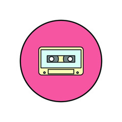 cassette tape simple shapes icon vector