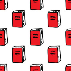 book seamless doodle pattern, vector illustration