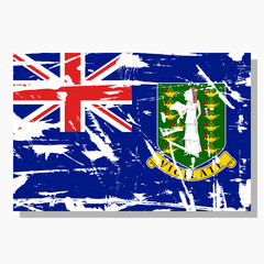 British Virgin Islands flag with scratches, vector flag of British Virgin Islands.