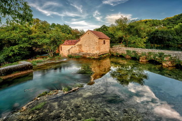 Fototapeta na wymiar Croatia, Krka national park, and Watermill