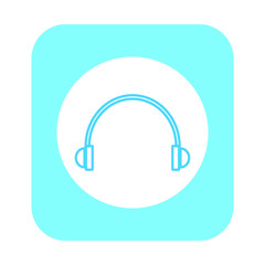 vector icon of simple canvas shapes to headphones