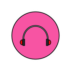 vector icon of simple canvas shapes to headphones