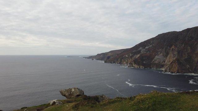 Slieve League Cliffs are among the highest sea cliffs in Europe rising 1972 feet or 601 meters above the Atlantic Ocean - County Donegal, Ireland