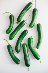 cucumber isolated on white background. Top view