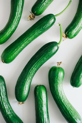 cucumber isolated on white background. Top view