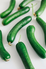 cucumber isolated on white background. Top view