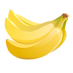 Banana. Sweet tropical fruit. Ripe yellow banana. Isolated object. Vector illustration.