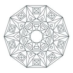 Easy mandala, basic and simple mandalas coloring book for adults, seniors, and beginner. Floral. Flower. Oriental. Book Page. Outline.