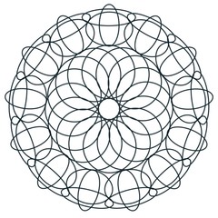 Obraz premium Easy mandala, basic and simple mandalas coloring book for adults, seniors, and beginner. Floral. Flower. Oriental. Book Page. Outline.