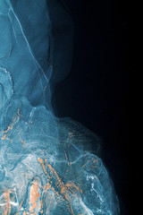 Ink colors are amazingly bright, luminous, translucent, free-flowing, and dry quickly. Abstract artwork. Trendy wallpaper. Natural pattern, luxury. Art for your design project. Transparent creativity.