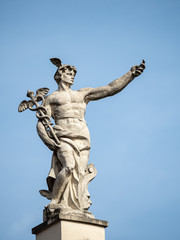 Statue at the top of the building, Ljubljana, Slovenia