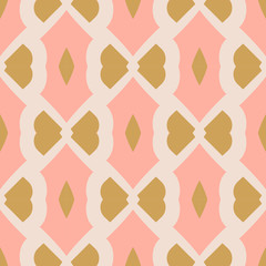 Abstract fantasy geometric seamless pattern with different shapes. Mosaic, tile background. Vector illustration. 