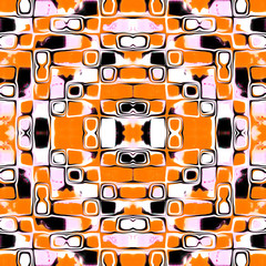 Multicolored mandala puzzle pattern. Kaleidoscope abstract comic background.