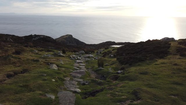 Slieve League Cliffs are among the highest sea cliffs in Europe rising 1972 feet or 601 meters above the Atlantic Ocean - County Donegal, Ireland