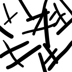 Abstract messy textured seamless pattern with sticks, squares. Mosaic, tile with geometric shapes. Vector illustration.       