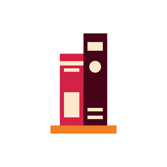 Isolated books flat design