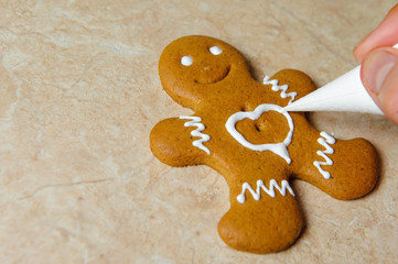 gingerbread man painting on the kitchen table3