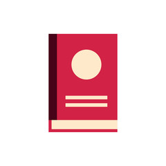 Isolated closed book flat design