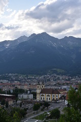 Fototapeta na wymiar View of Innsbruck with mountains in back
