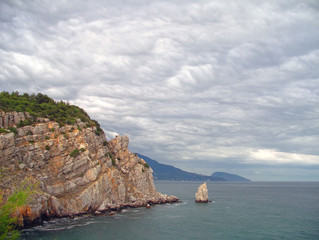 Fototapeta na wymiar Sea with dramatic sky before the storm.
