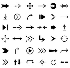 Arrow icons set. Curso. Vector