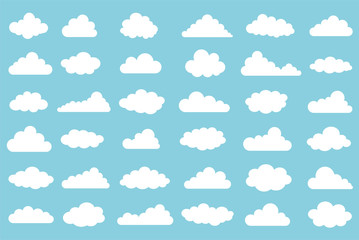 Cloud in flat style collection. Vector