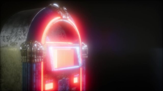 retro jukebox in the dark