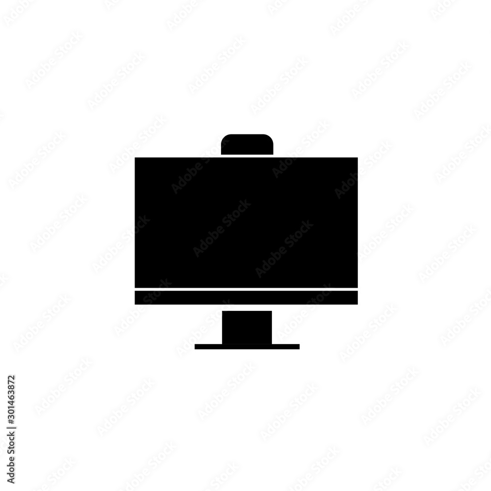 Poster modern computer monitor display with blank screen isolated on transparent background. front view. ve