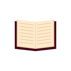 Isolated open book flat design
