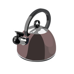 Kettle brown realistic vector illustration isolated