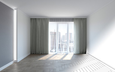 empty room, interior visualization, 3D illustration