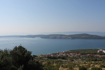 Obraz premium Top view of the Croatian coast and nearby Islands