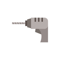 Isolated construction drill flat design