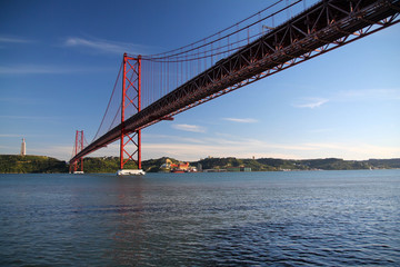 Red 25th of April bridge in Lisbon