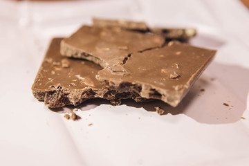 chocolate bar with raisins and nuts