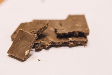 chocolate bar with raisins and nuts