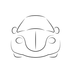 Car icon contur vector illustration isolated