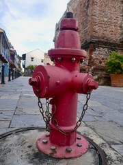 red hydrant close up in Panama City photo stock