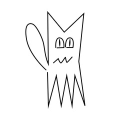 Cat cartoon contur vector illustration isolated