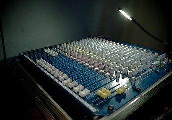 Mixing console close up 08