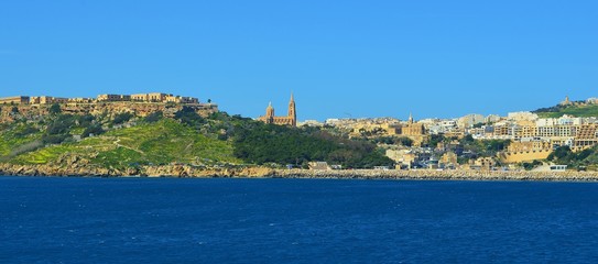 view of old town of Gozo island 