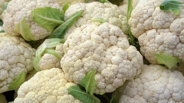 fresh ripe cauliflower close up