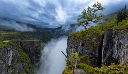 Overlooking Cloudy Valley in Norway