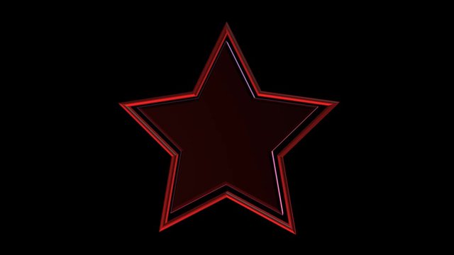 Red 3d star rotates. 3D rendering in Full HD. alpha channel