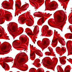 Seamless pattern with hearts for the design of a wedding invitation