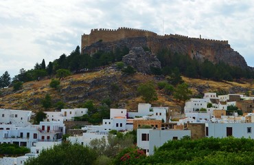 view of Lindos city in Rhodes