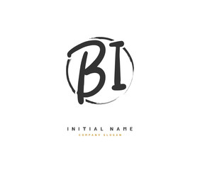B I BI Beauty vector initial logo, handwriting logo of initial signature, wedding, fashion, jewerly, boutique, floral and botanical with creative template for any company or business.