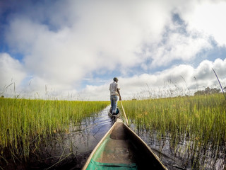 Mokoro canoe trip on the Okavango delta.